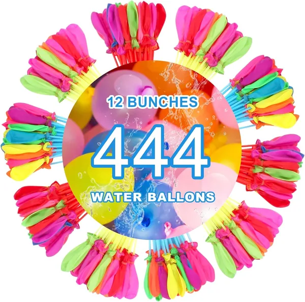 Water Balloons for Children Adult, 444 PCS Quick Filling and Tying Knots Self Sealing