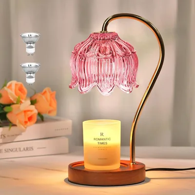 Vintage Lotus Candle Warmer Lamp with Timer