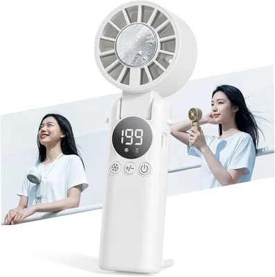ハグーギ ハンディ ファン クーリングプレート（即冷28℃ & 超静音設計）ハンドヘルド ファン、199段階風量調整