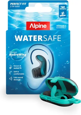 Alpine WaterSafe Tapones para Nadar, Aislamiento Acústico y Protección contra el Agua, Reutilizables y Cómodos - Mejor Precio