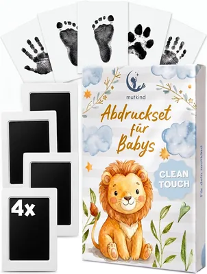 Mutkind® Baby-Abdruckset (Geschenk zur Geburt) - 0-12 Monate - Mit 4 Tinte Pads & 6 Abdruckkarten - 46% Rabatt