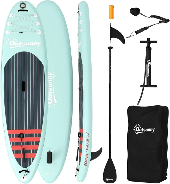 Outsunny Inflatable Paddle Board with Accessories