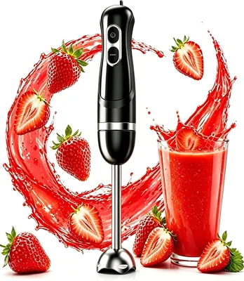 BESROY 1100 W Handmixer, Edelstahl, Elektrischer Pürierstab & Handmixer mit 2 Geschwindigkeitsstufen + Turbo, Kupfermotor, D