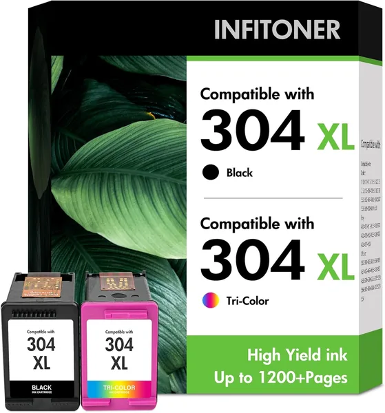 HP Envy 5030/5000/5032/5010 Deskjet 3750/2630/3700/2600/3760/2633/0 3 304 XL 3050 Multipack (Black & Colour) - 50-Pack