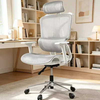 Executive Mesh Office Chair, 400LBS, Breathable, High Back, Big Tall, 3D Armrests, Dynamic Lumbar Support, 135° Reclining - Best Deal