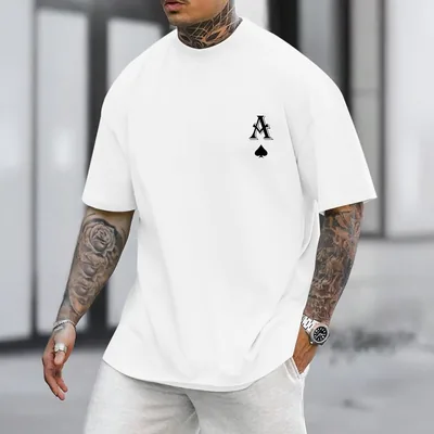 Men's Vintage Oversize Poker Ace of Spades Tee - Best Deal