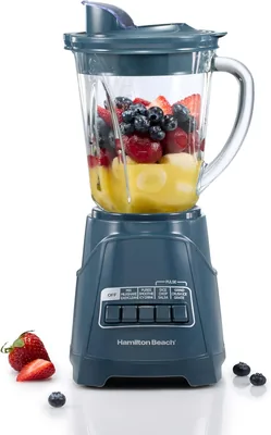 Hamilton Beach Power Elite Blender For Smoothies With Wave Action System | 40 oz. Glass Jar | 12 Fun
