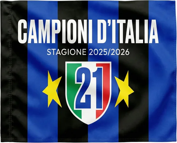 Flag Inter 21 Shield Black Blue Large 100 x 150 cm