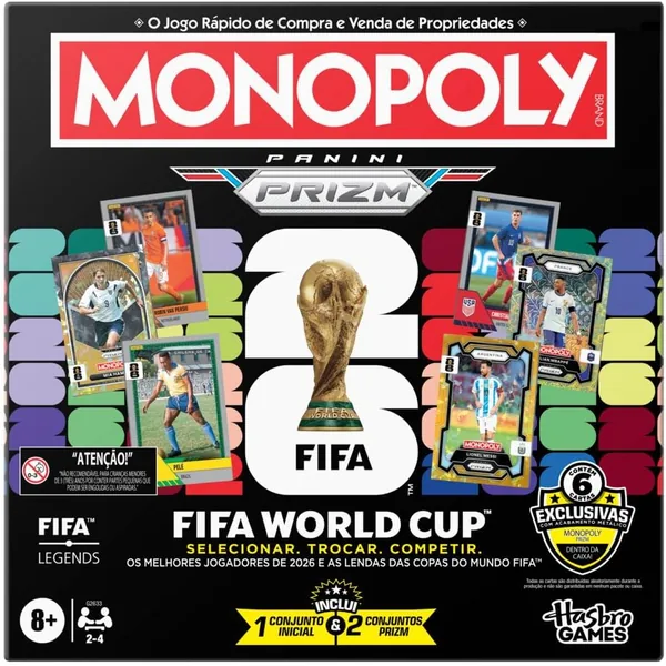 Jogo de Tabuleiro Monopoly Panini Prizm: Copa do Mundo FIFA - 23% de Desconto