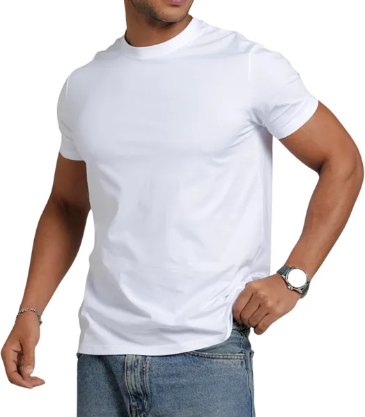 Le T-shirt homme Iconique à col rond Slim Fit - Coton doux respirant Sans étiquette - T-shirt Homme du S au 4XL