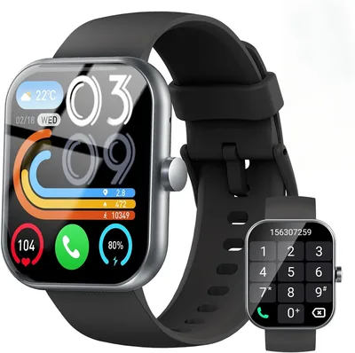 Reloj inteligente 2026 para hombres y mujeres, pantalla de 1.96 pulgadas, llamadas Bluetooth y notificaciones Whatsapp, brazalete deportivo IP68