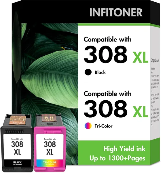 308 Druckerpatronen XL 6132e 6120e 6532e Kompatibel mit HP 308 XL 308XL Schwarz und Farbe Multipack für HP Envy - 14% Rabatt