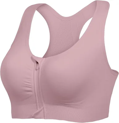 Soutien-gorge sportif Lemef avec zip avant - Soutien-gorge sans fil post-chirurgie de compression pour femmes