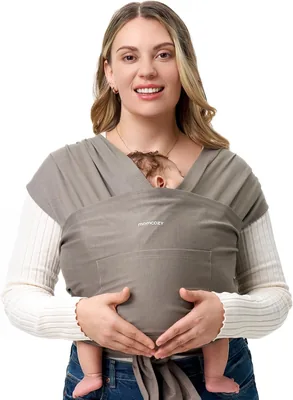 Momcozy Elastic Baby Carrier - Portador de Bebé Ajustable y Ergonómico, Manos Libres, para Newborns (3.6-15 kg), Transpirable, Certificado OEKO-TEX 100