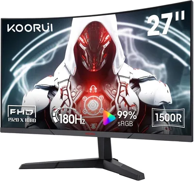 KOORUI 27 Inch Curved Gaming Monitor 180Hz FHD