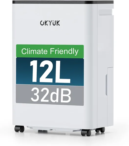 OKYUK Dehumidifier 12 litres/day for rooms up to 90m³