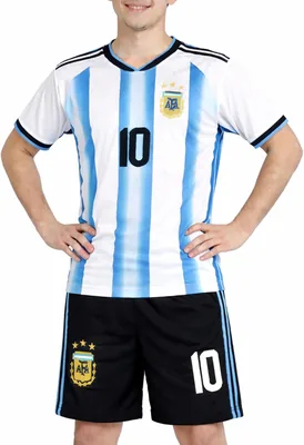 OVERS Argentina Football Jersey Set Kids/Youth/Men - Short Sleeve Soccer Uniform Breathable