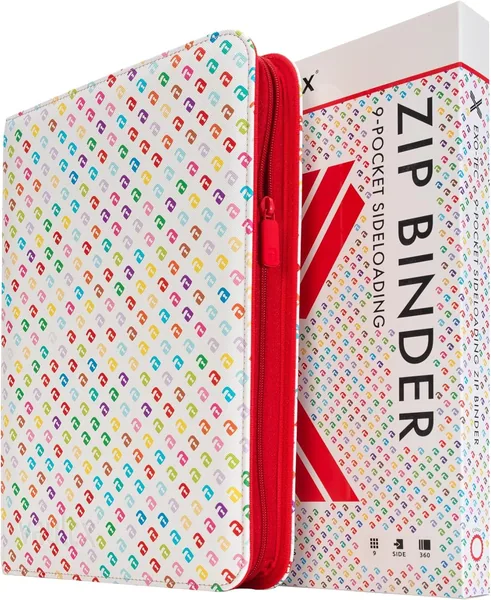 Vault X 9 Pocket Zip Binder 360 cards Compatible with Pokemon 151 Premium Exo-Tec Album Material 20 Side-Loading Pages White/Pattern