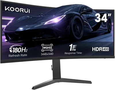KOORUI 34 Curved Gaming Monitor 180Hz WQHD HDR