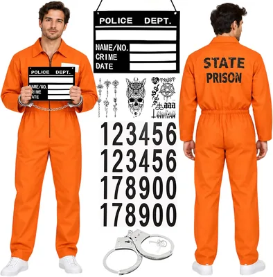 Prisoner Costume Orange Adult Size