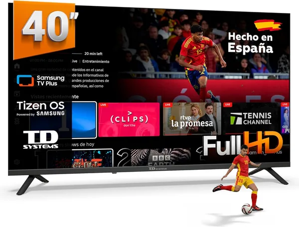 TD Systems Smart TV 40 Inch with Tizen OS 8.0 Powered by Samsung Triple TV Tuner (DVB-T2/C/S2)