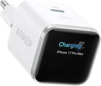 Anker Nano 45W USB-C Snelle Laadapparaat met Slimmen Scherm, Intelligente Ladder met Real Time Display, iPhone Herkenning en Batterijstatus