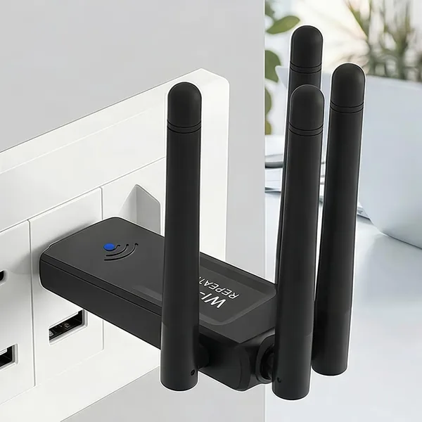 USB WiFi Extender (300Mbps),Portable Network Range Booster,USB WiFi Wireless Adapter for Desktop & PC - 4 High-Gain Antennas