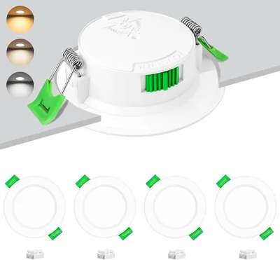 Kit de 4 projecteurs LED encastrés Laiebri 230V 6W, 3 températures de couleur, 55-68 mm