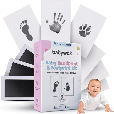 Baby Footprint Kit - Clean Touch Ink Stamp, Safe & Contactless