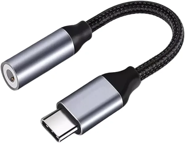 Adaptor P2 para USB Tipo-C Conversor de Audio para Fones de Ouvido