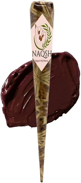 NAQSH Organic Nail Henna Cone, Natural Chemical-Free Maroon Stain,Non Fading Long Lasting Stain,Wudhu Friendly,NAILS ONLY, 16g