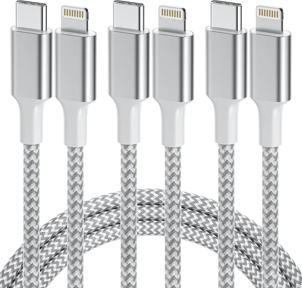 40%オフ！(2026認証MFi製品) iPhone充電ケーブル、1mセット、Lightningケーブル、USB-C to Lightning、Type C