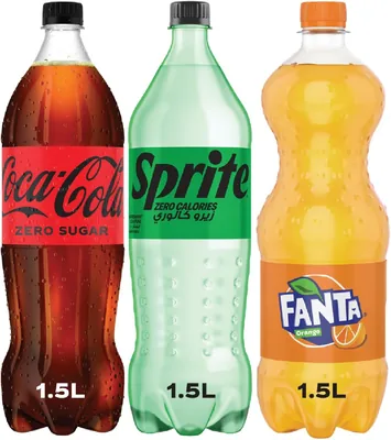 Coca Cola Zero, Sprite & Fanta 3 x 1.5L Bottles - Best Deal