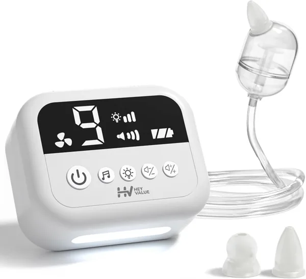 Aspirateur nasal électrique pour bébé rechargeable avec 3 niveaux de puissance, fonction musique et 3 tailles de pointe en silicone - 5