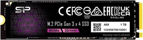 Silicon Power 1To NVMe M.2 PCIe Gen3x4 2280 SSD (SP001TBP34A60M28AY) - Meilleures affaires