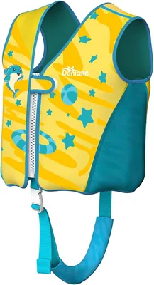 Gilets de natation pour enfants 2-6 ans, combinaison néoprene avec sangles de sécurité ajustables pour garçons et filles - Jaune (15-30kg)