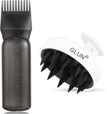 GLUN® स्कैल्प मासेजर और डाई कॉम्ब बोतल कम्बो - 20% ऑफ़ (INR 399.00)