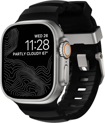 NOMAD Apple Watch Sport Band Rocky Point Carbon Black - 46/49mm Rugged Band