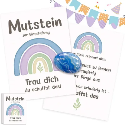 YUNYAKARSA Geschenk zum Schulbeginn, Jungen-Schulkonen-Füllung, Mutstein Glücksbringer zum Schulstart 2026