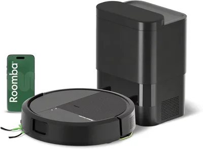 iRobot Roomba 115 Combo+Base AutoEmpty - Aspirateur Robot 2 en 1 - Puissance d'aspiration 15 KPa - Brosse latérale étendue - Télécommande