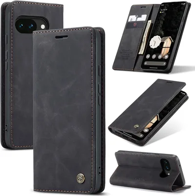 Étui Samokor pour Google Pixel 10A 5G - Portefeuille en cuir avec fentes pour cartes magnétiques - Protection de casque