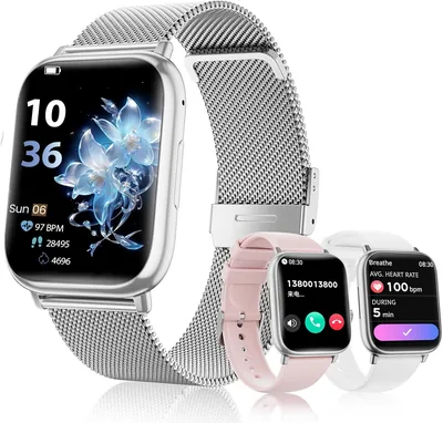 SLOKSFil Reloj Inteligente para Mujeres con Llamadas, 1.83" HD, Frecuencia Cardíaca, SpO2, Presión Arterial, Sueño, IP68, 120+ S