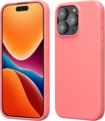 Étui kwmobile iPhone 15 Pro Max - Coque mince en silicone avec surface douce et résistance aux chocs - Corail pastel