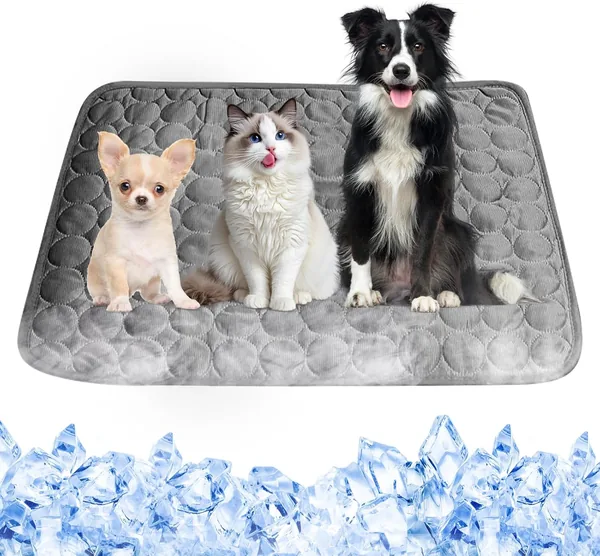 Mat de Refroidissement HyAdierTech pour Animaux de Compagnie, Mat de Refroidissement pour Chiens, Refroidissement Auto-régulé, Pour Petits Animaux en Été (Gris) - Meilleur Prix