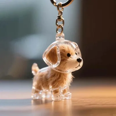 Caja de Almacenamiento de Pelo para Perro, Llavero Colgante para Cachorro, Llavero y Caja Combinados