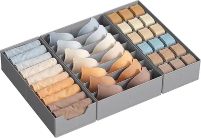 SONGMICS Conjunto de 3 Organizadores de Ropa Interior para IKEA MALM, con y sin Dividers, Plegables, Armario, 40 x 19 x 10 cm - 15% de Descuento