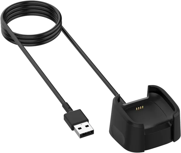 100CM USB Charger for Fitbit Versa 2 Charger Only,1M/3.3ft Magnetic Replacement Charger Dock Stand for Fitbit Versa 2 Smartwatch Accessories (Black)