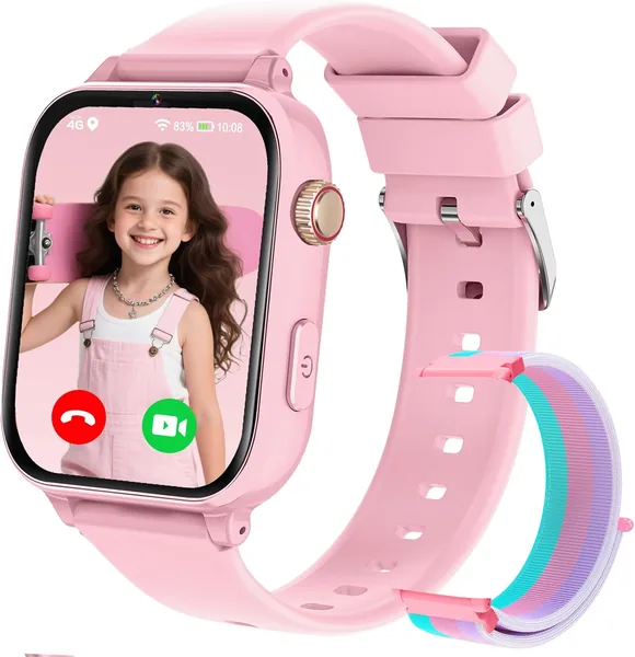 Reloj Inteligente para Niños, 4G GPS Smartwatch para Niñas Niños, Llamadas de Vídeo, Chat de Voz, Modo SOS, Cámara, Watch Chi - Mejor Oferta
