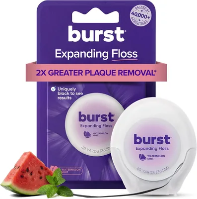 BURST Expanding Dental Floss Watermelon Mint 40 Yards Best Deal
