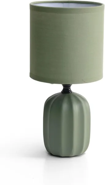 THE SECRET HOME Ceramic and Green Fabric Table Lamp - D. 12x25cm